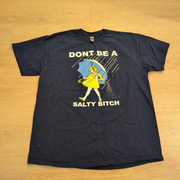Gildan Other - Dont Be A Salty B*tch Navy Blue Graphic T-Shirt Adult XL Morton Salt Parody